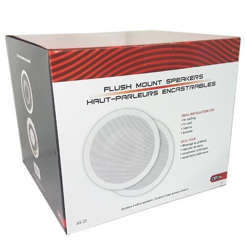 AMX AS-23 Haut-Parleurs Plafond Encastrés 8" 2 Voies 125 Watts 8 Ohms Vendu En Paire Blanc - Simple Boutique