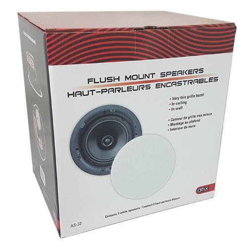 AMX AS-32 Haut-Parleurs Plafond Encastrés 6.5" 2 Voies 60 Watts 8 Ohms Vendu En Paire Blanc Sans Bordure - Simple Boutique