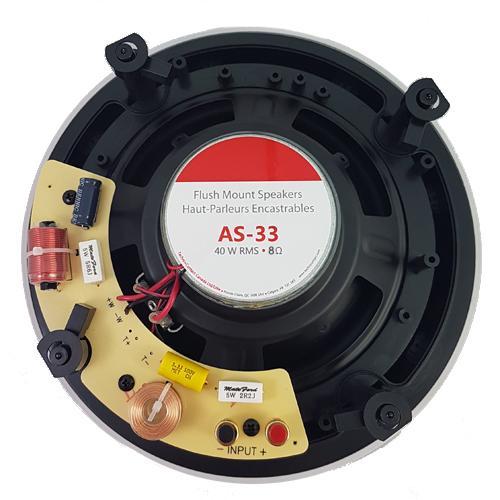 AMX AS-33 Haut-Parleurs Plafond Encastrés 8" 2 Voies 80 Watts 8 Ohms Vendu En Paire Blanc Sans Bordure - Simple Boutique