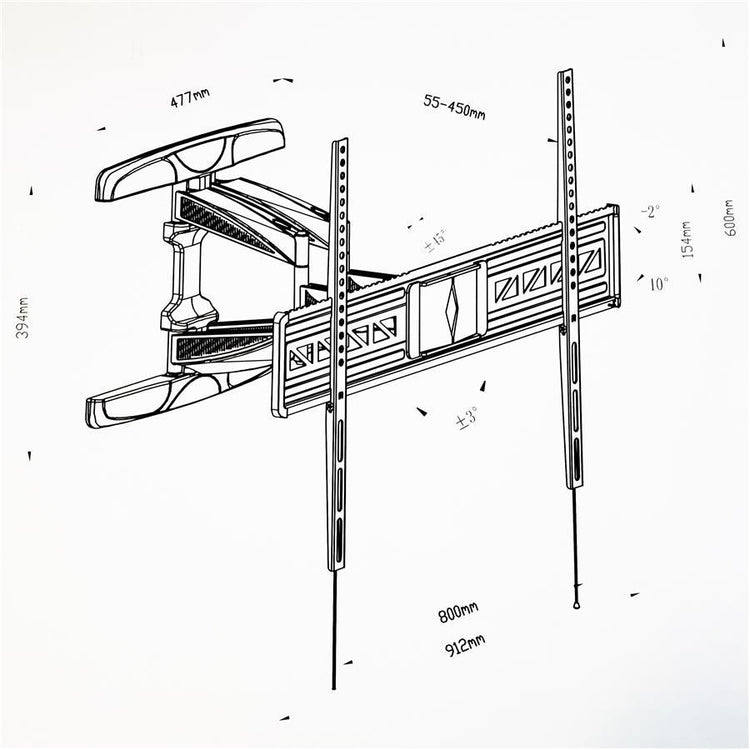 AMX BPL-62B Support Mural Universel Articulé Pour TV LED, LCD, PLASMA pour Écrans 47" À 90" - Liquidation Vente Finale - Simple Boutique