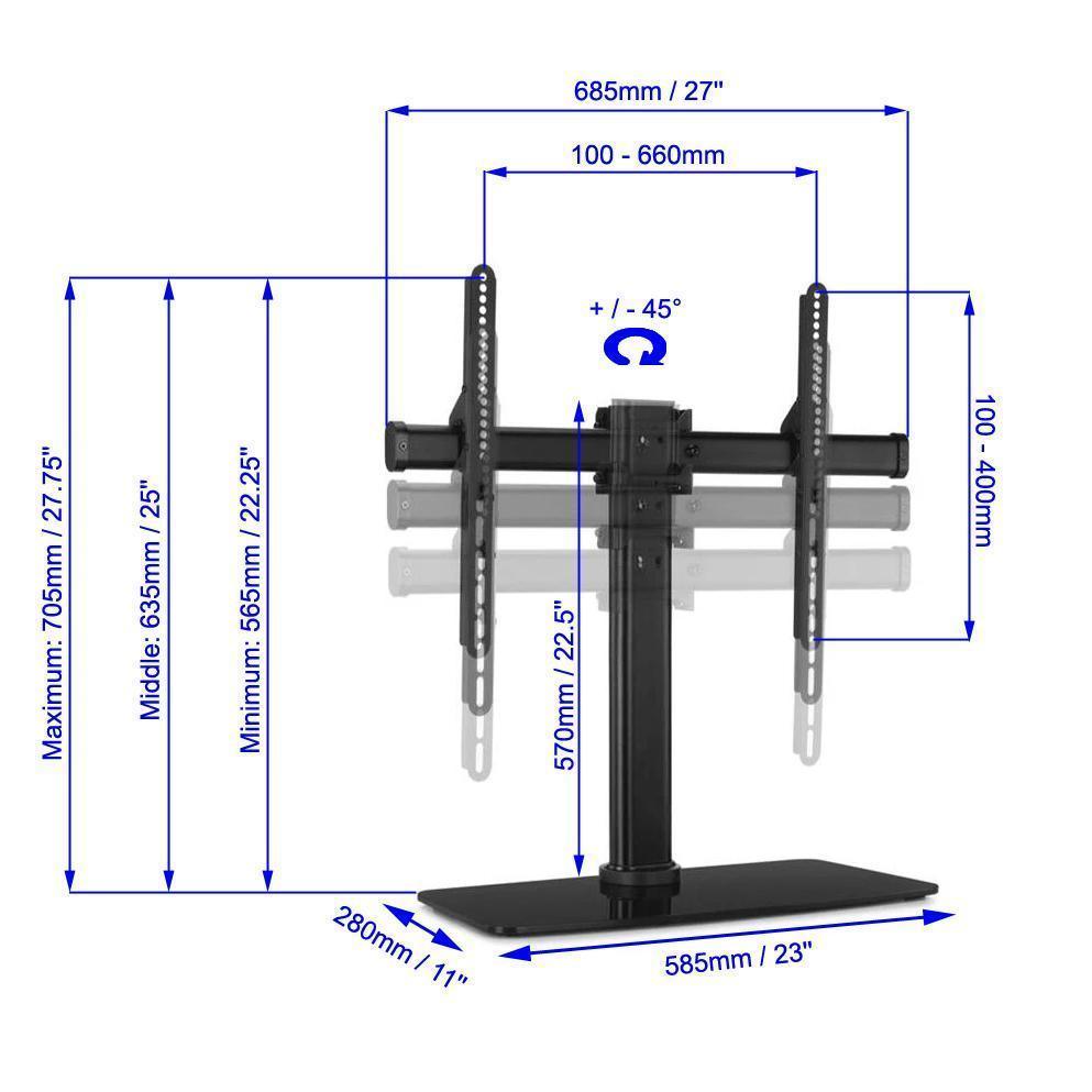 AMX BPL-72B Support de Table Pivotant pour Téléviseur (Pied ou Base de Rechange) DEL PLASMA LCD 32" à 55" - Simple Boutique