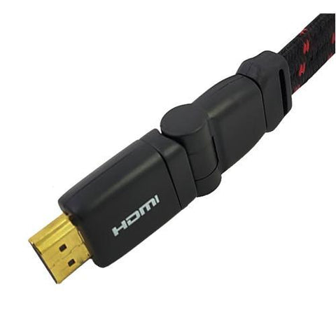 AMX Cable HDMI Plat V1.4 Mâle/Mâle avec Angle Variable à 360 Degrés et Jacket Ultra-Resistant