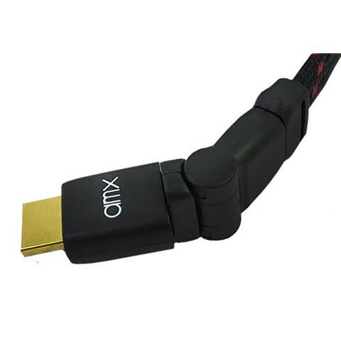 AMX Cable HDMI Plat V1.4 Mâle/Mâle avec Angle Variable à 360 Degrés et Jacket Ultra-Resistant