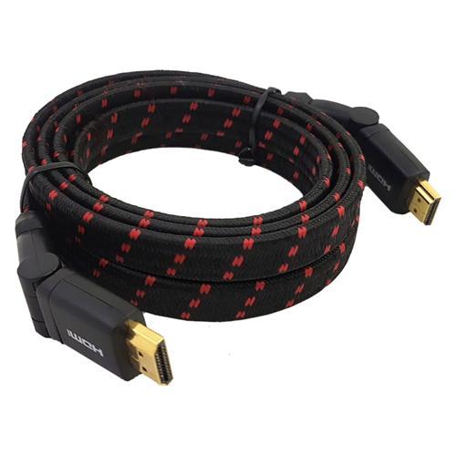 AMX Cable HDMI Plat V1.4 Mâle/Mâle avec Angle Variable à 360 Degrés et Jacket Ultra-Resistant