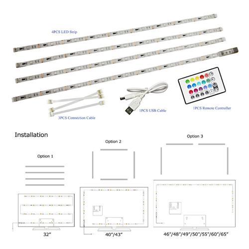 AMX Ensemble Complet de Rétro-Éclairage LED pour Télévision à Écran Plat 32" à 65" - Simple Boutique