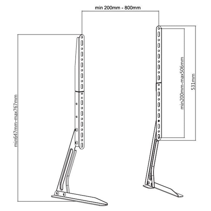 AMX Support De Table (Base, Pied De Remplacement) LED LCD PLASMA 13" À 70" - Simple Boutique