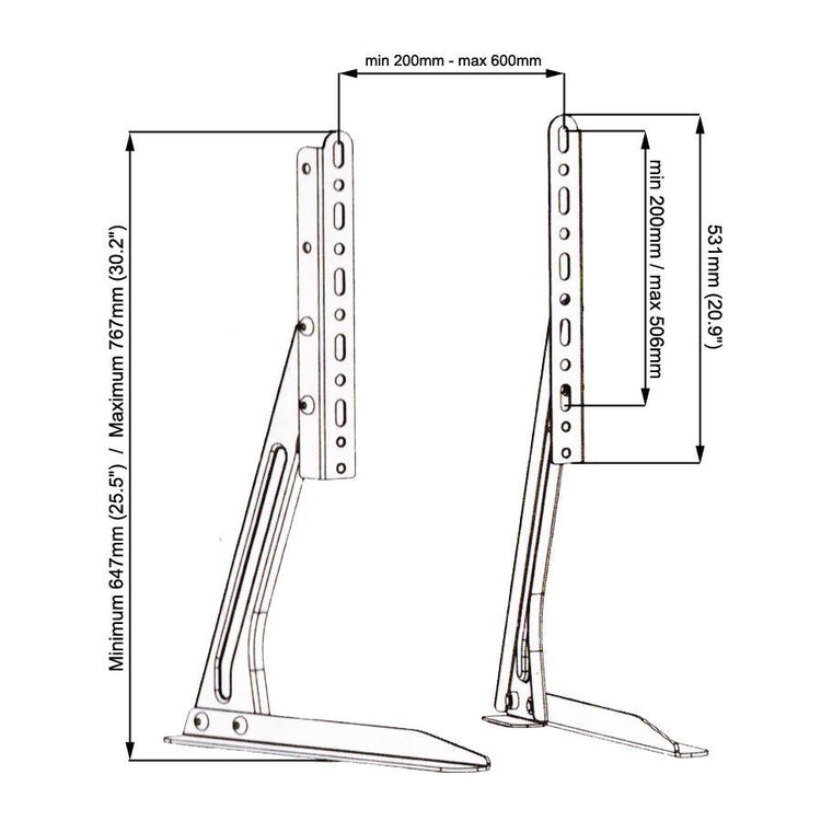 AMX Support De Table (Base, Pied De Remplacement) LED LCD PLASMA 13" À 70" - Simple Boutique