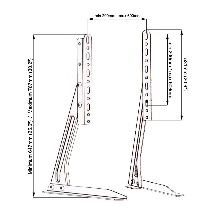 AMX Support De Table (Base, Pied De Remplacement) LED LCD PLASMA 13" À 70" - Simple Boutique