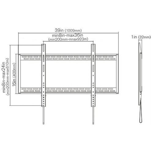 AMX Support Mural Fixe ULTRA-MINCE LCD LED PLASMA 60" À 100" - Simple Boutique