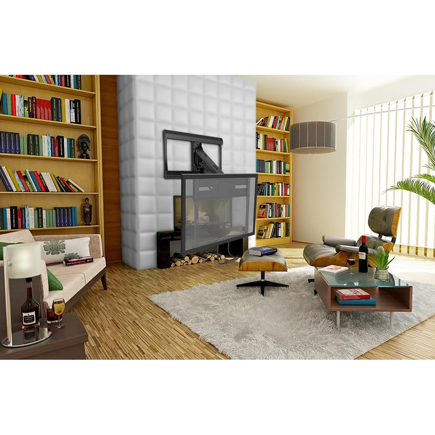 AMX - Support TV Mural avec Pivot et Inclinaison, Pour Téléviseur de 43" à 70", VESA 600x400, Noir - Simple Boutique