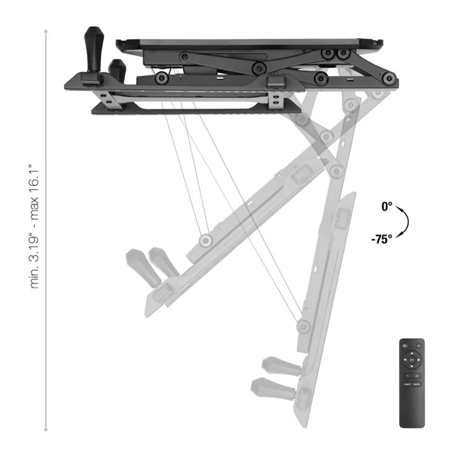 AMX - Support de Téléviseur pour Plafond Motorisé, Pour Écran de 32" à 70", avec Télécommande, Noir - Simple Boutique