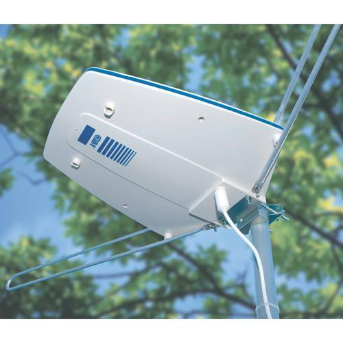 AMX VA-55 Antenne De TV Extérieur Amplifiée À 2 Sorties TV Ou FM HDTV ATSC VHF Et UHF - Simple Boutique