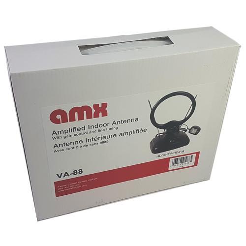 AMX VA-88 Antenne ATSC Intérieure Amplifiée Avec Contrôle De Sensibilité - Simple Boutique