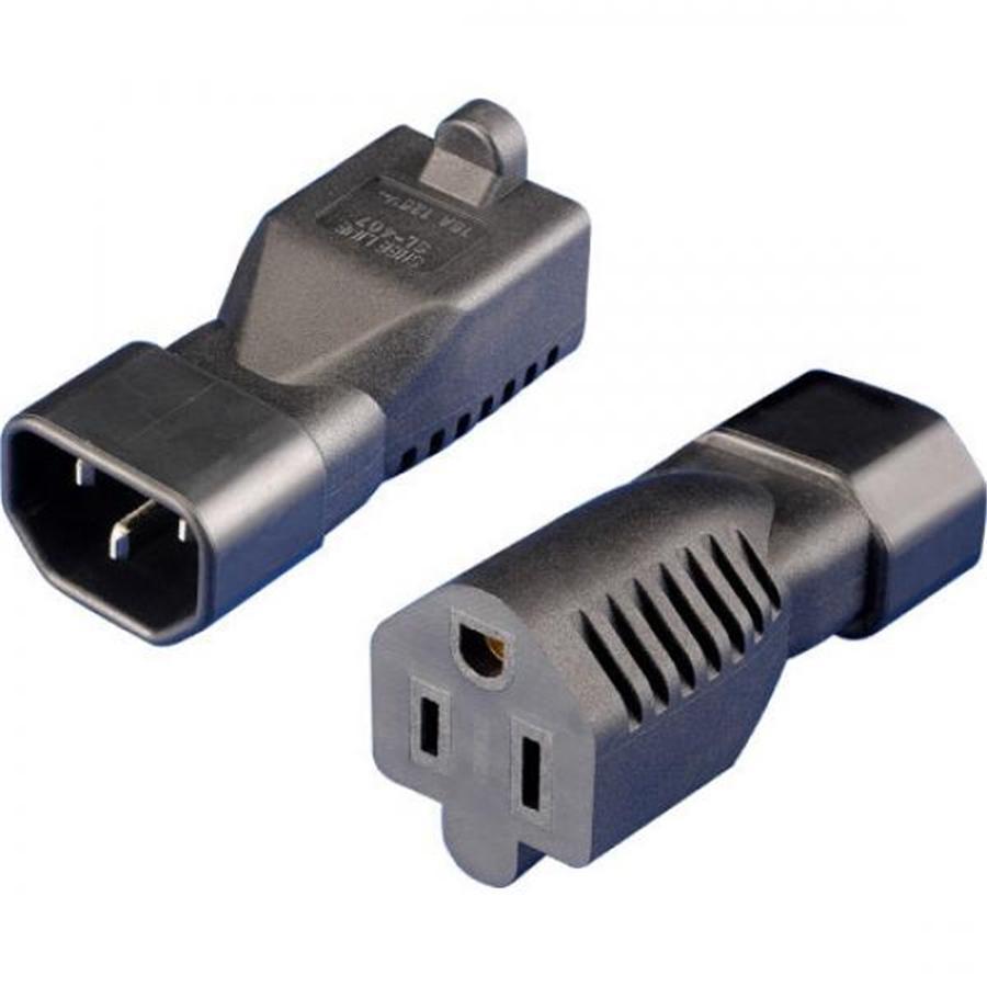Adaptateur Secteur C14 Vers NEMA 5-15R Noir - Simple Boutique