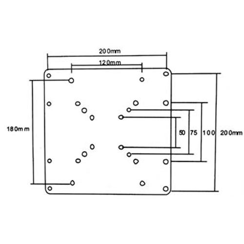 Adaptateur VESA max 200X200 mm Argent - Simple Boutique