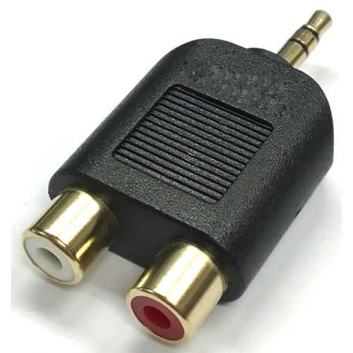 Adaptateur en "Y" pour câble audio1xM 3.5mm / 2xF RCA - Simple Boutique