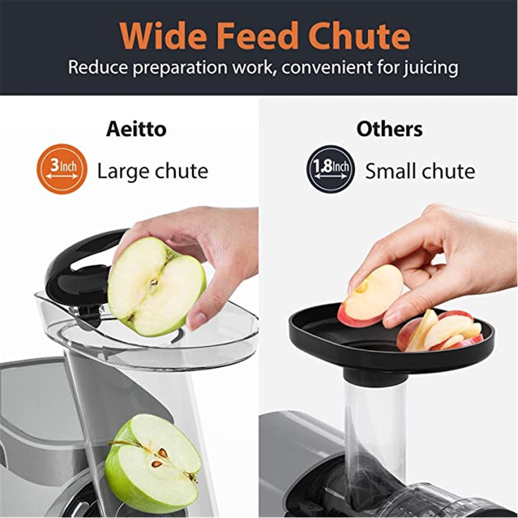 Aeitto - Presse Agrume/ Extracteur à Jus à mastication à Froid. 2 Modes de Vitesses, Noir - Simple Boutique