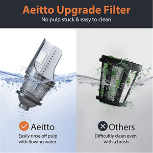 Aeitto - Presse Agrume/ Extracteur à Jus à mastication à Froid. 2 Modes de Vitesses, Noir - Simple Boutique