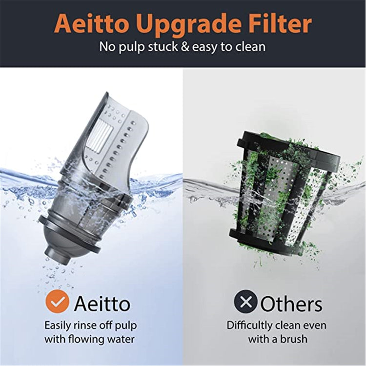 Aeitto - Presse Agrume/ Extracteur à Jus à mastication à Froid. 2 Modes de Vitesses, Noir - Simple Boutique