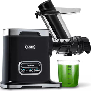 Aeitto - Presse Agrume/ Extracteur à Jus à mastication à Froid. 2 Modes de Vitesses, Noir - Simple Boutique