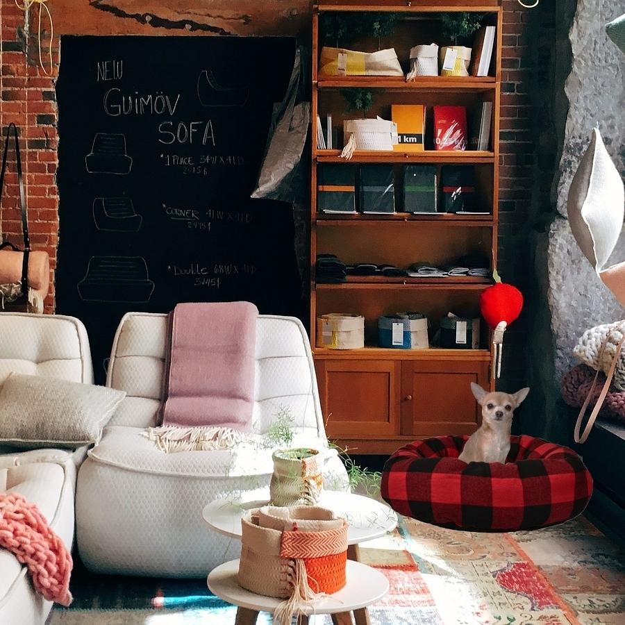 Animooos PBBX800 Lit pour Animaux de Compagnie Circulaire, 48X48X15CM, Motif à Carreaux Buffalo - Simple Boutique