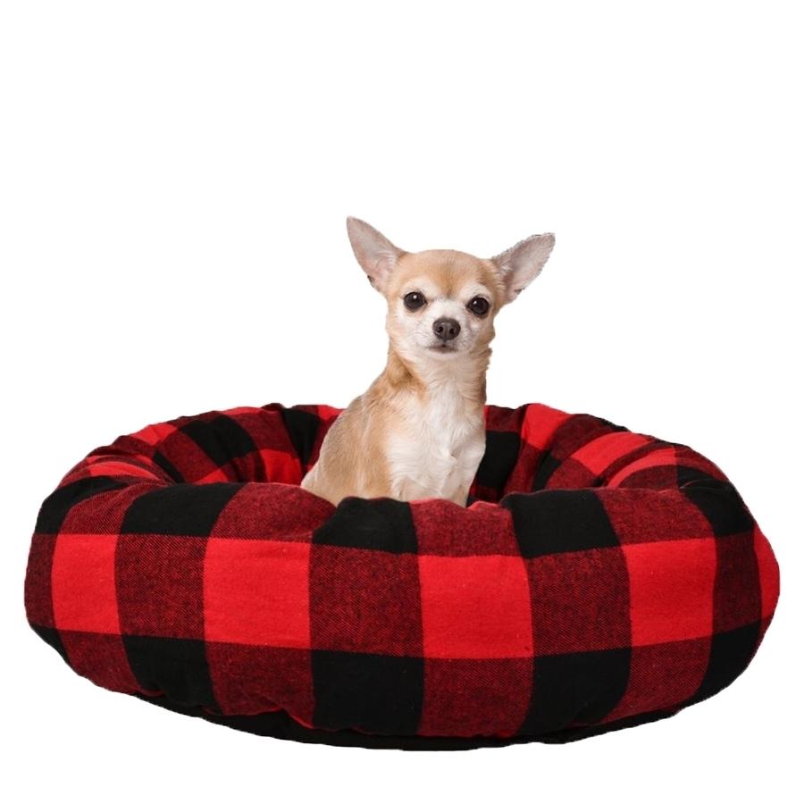 Animooos PBBX800 Lit pour Animaux de Compagnie Circulaire, 48X48X15CM, Motif à Carreaux Buffalo - Simple Boutique