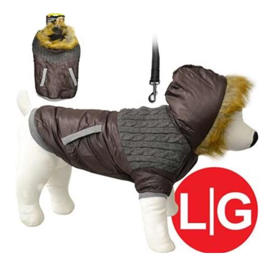 Animooos PCL-426L Parka de Retention Thermique pour Chien, Couleur Marron, Grandeur Large - Simple Boutique
