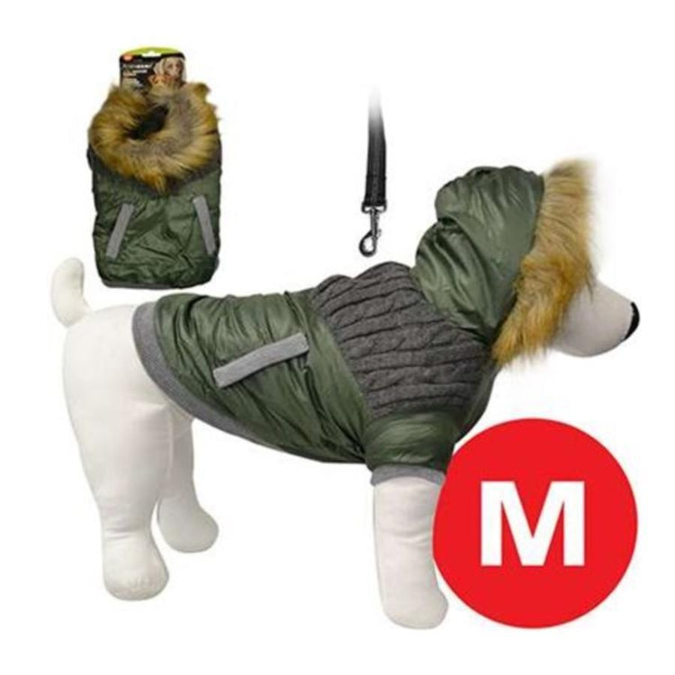 Animooos PCL-426M Parka de Retention Thermique pour Chien, Couleur Vert Olive, Grandeur Medium - Simple Boutique