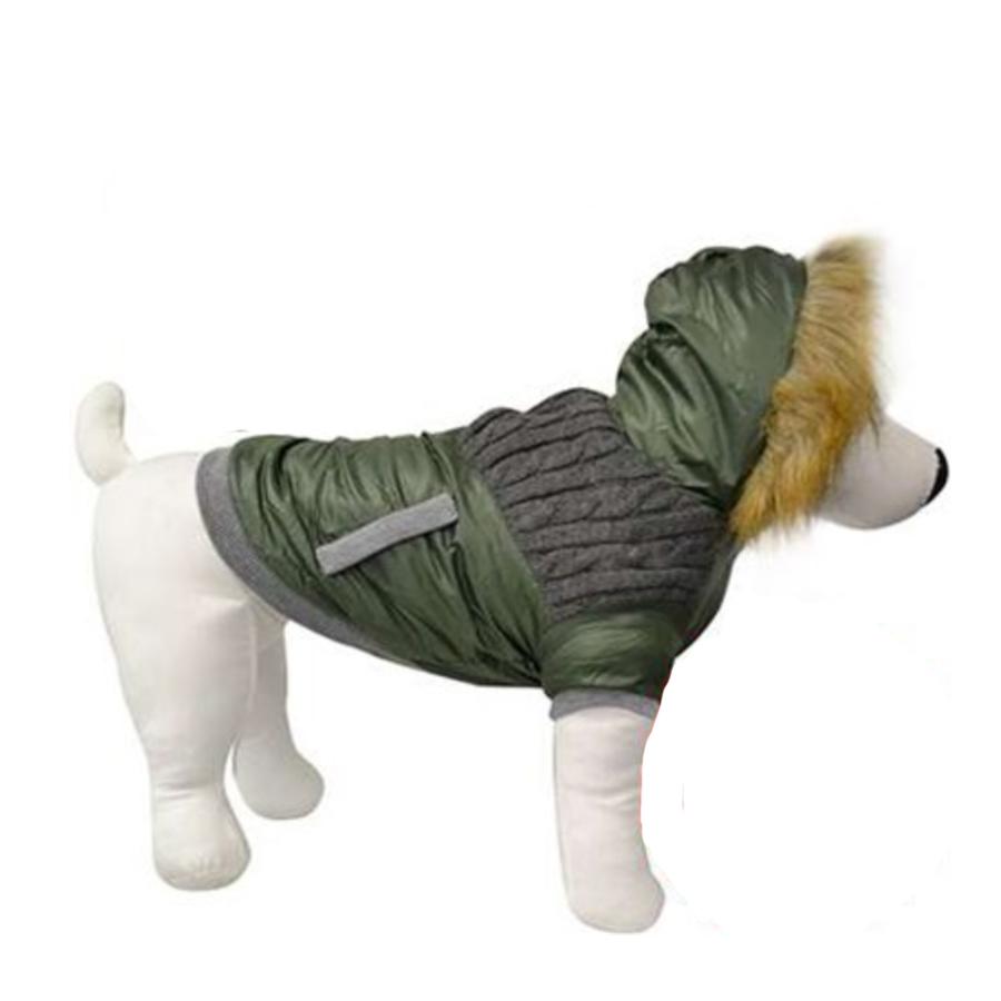 Animooos PCL-426M Parka de Retention Thermique pour Chien, Couleur Vert Olive, Grandeur Medium - Simple Boutique