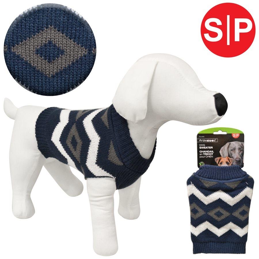 Animooos PCL295S Chandail en Laine pour Chien, Couleur Bleu, Grandeur Petit - Simple Boutique
