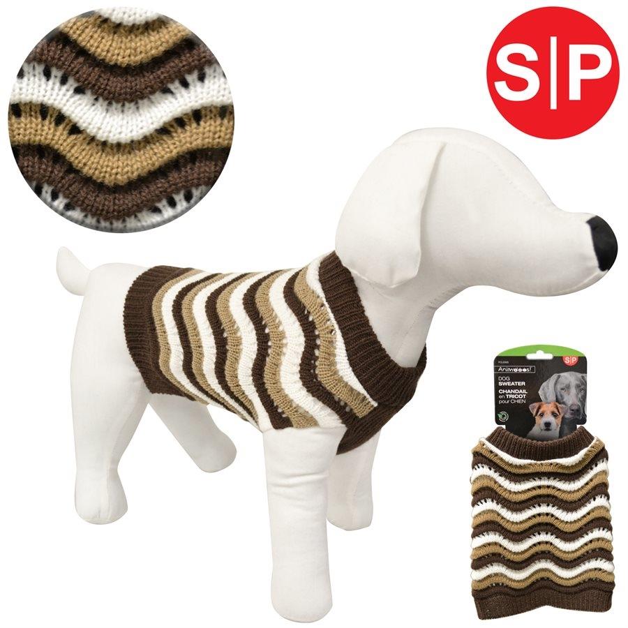 Animooos PCL298S Chandail en Laine pour Chien, Couleur Marron, Grandeur Petit - Simple Boutique