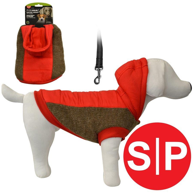 Animooos PCL815S Veste Hiver Rembourrée pour Chien, Couleur Rouge, Grandeur Petit - Simple Boutique