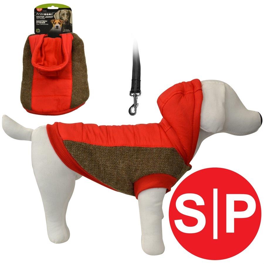 Animooos PCL815S Veste Hiver Rembourrée pour Chien, Couleur Rouge, Grandeur Petit - Simple Boutique