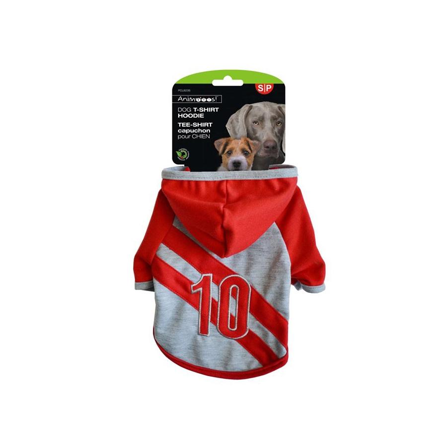 Animooos PCL823S T-Shirt avec Capuche pour Chien, Couleur Rouge, Grandeur Petit - Simple Boutique