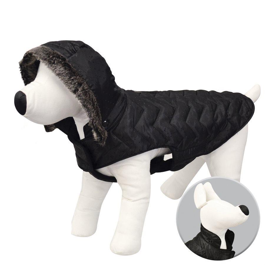 Animooos PCL833L Parka pour Chien Avec Fausse Fourrure, Couleur Noir, Grandeur Large - Simple Boutique