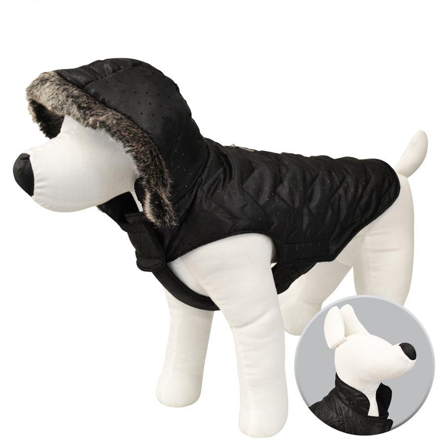 Animooos PCL833M Parka pour Chien Avec Fausse Fourrure, Couleur Noir, Grandeur Medium - Simple Boutique