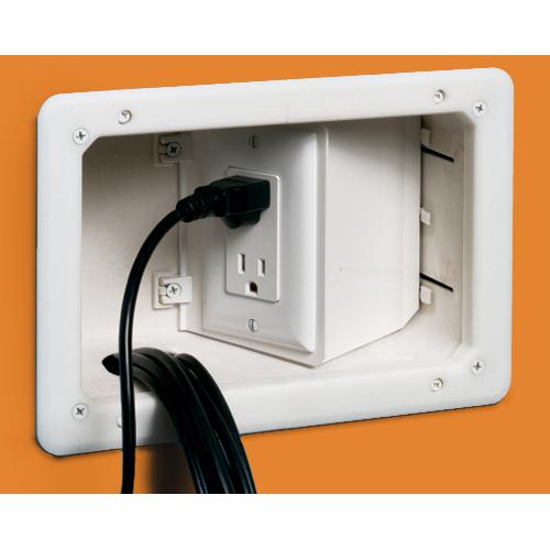 Arlington TVB712 Plaque Media Murale Blanche Pour Câble Avec Ouvertures En Angle Double - Simple Boutique