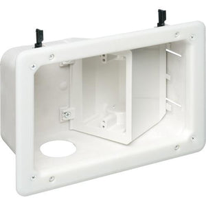 Arlington TVB712 Plaque Media Murale Blanche Pour Câble Avec Ouvertures En Angle Double - Simple Boutique