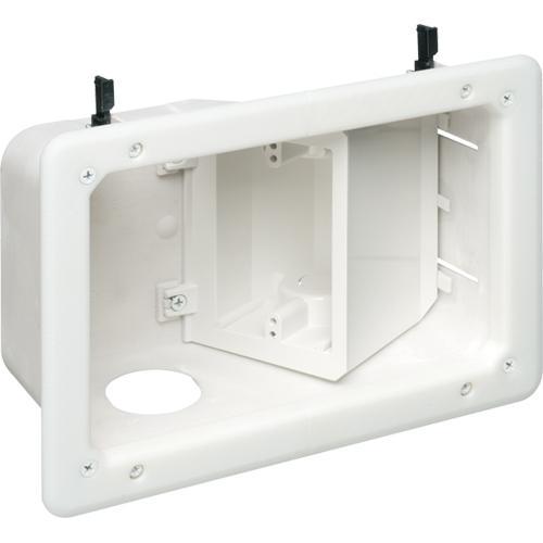 Arlington TVB712 Plaque Media Murale Blanche Pour Câble Avec Ouvertures En Angle Double - Simple Boutique