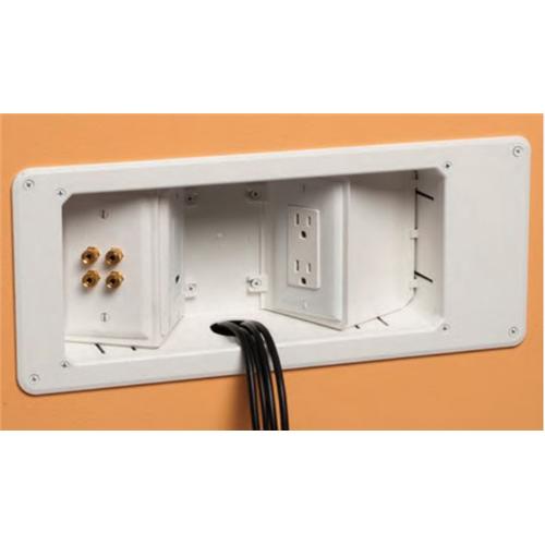 Arlington TVB713 Plaque Murale Media Triple Blanche Avec Ouvertures En Angle - Simple Boutique