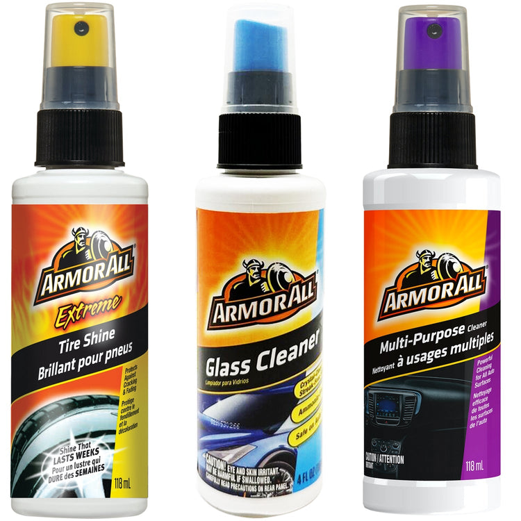ArmorAll - Ensemble de 3 Bouteilles de Nettoyant pour Voiture, Brillant pour Pneus, Nettoyant Tout-Usage et Vitres - Simple Boutique