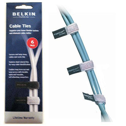 Attache-câbles de velcro nylon de marque Belkin (3gris/3noir)