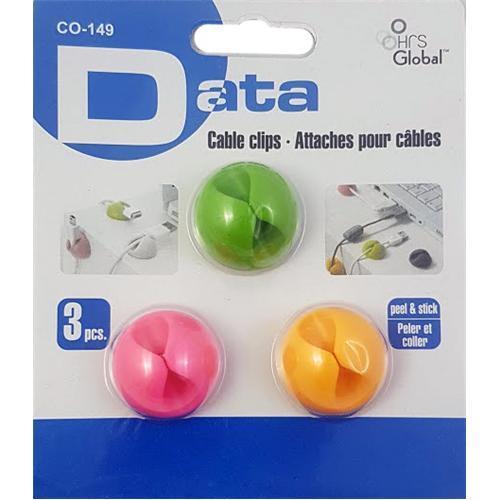 Attaches pour Câbles Auto-Collantes 3 unités de 3 couleurs - Simple Boutique