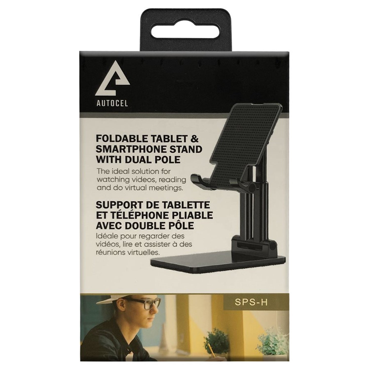 Autocel - Support Universel pour Téléphone ou Tablette Avec Surface Antidérapante, Noir - Simple Boutique