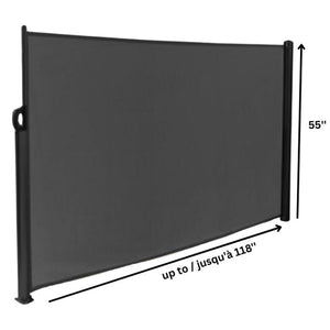 Auvent Latéral Rétractable pour l'extérieur, 55" x 118", Cadre en Aluminium - Simple Boutique