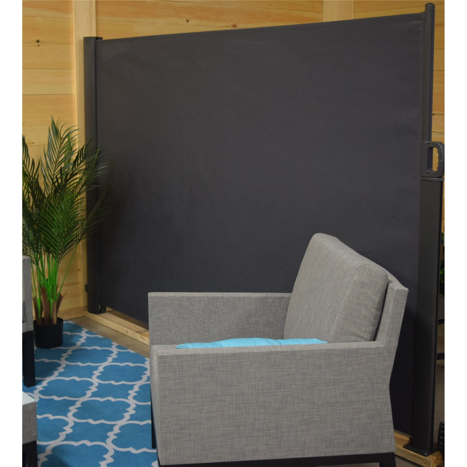 Auvent Latéral Rétractable pour l'extérieur, 55" x 118", Cadre en Aluminium - Simple Boutique