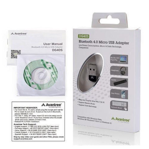 Avantree Wireless 4.0 Adapteur Micro USB