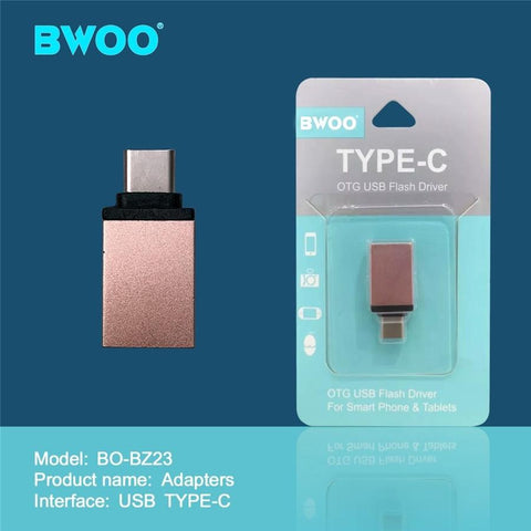 BWOO - Adapteur USB à Type-C, Rose