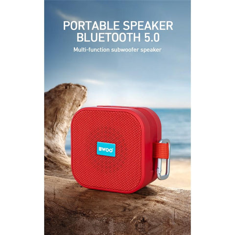 BWOO BS-54B Haut-parleur Bluetooth 5.0 Étanche Portable Avec Cartes TF, AUX, USB, FM Noir
