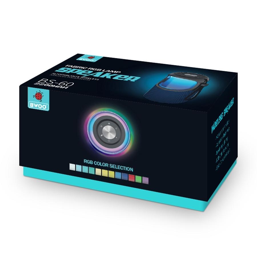 BWOO BS-60 Haut-Parleur Bluetooth 5.0 Compatible WAV, MP3, WMA, FLC, APE avec AUX Bleu - Simple Boutique